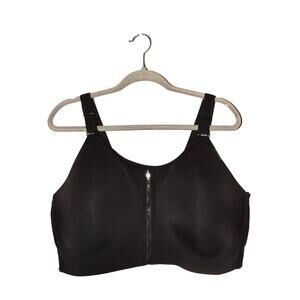 TORRID $65 Wire-Free High Impact Zip Front Sports Bra Rich Black 46C‎